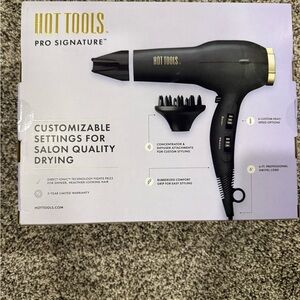 Hot tools pro Signature Black Hair Dryer with Diffuser - new in box